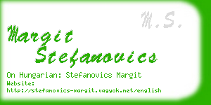 margit stefanovics business card